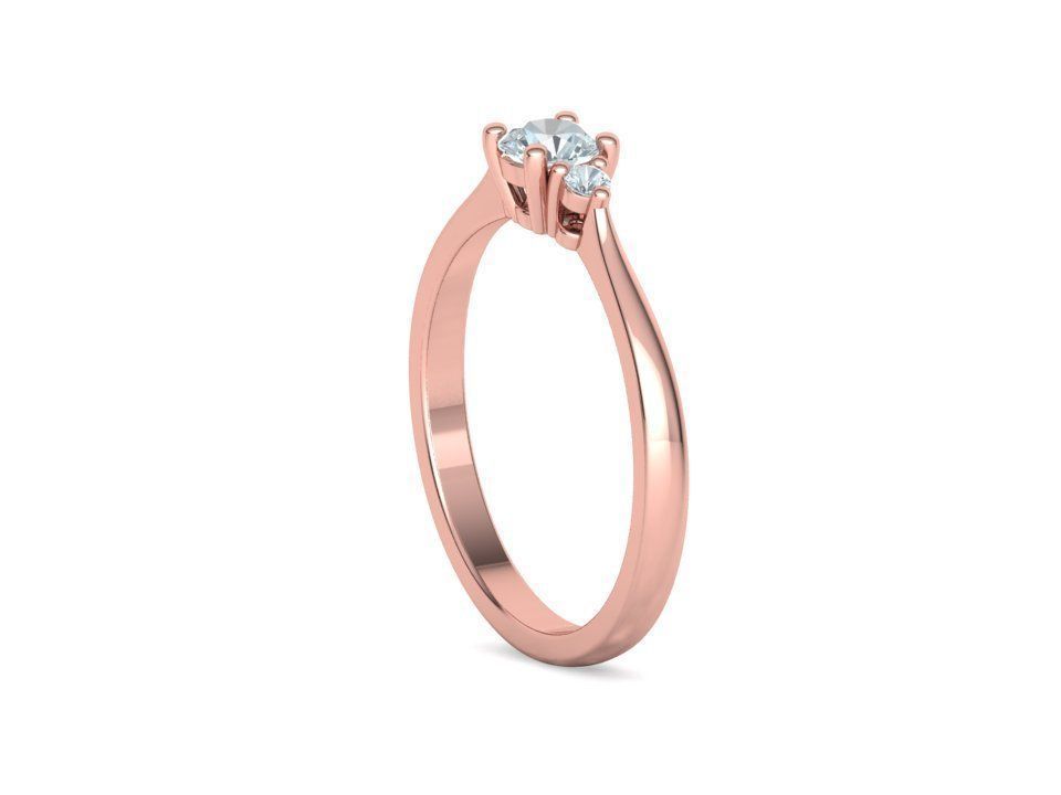 Birgit 3stone Engagement Ring  with 30 pointer stone  3D print model_28
