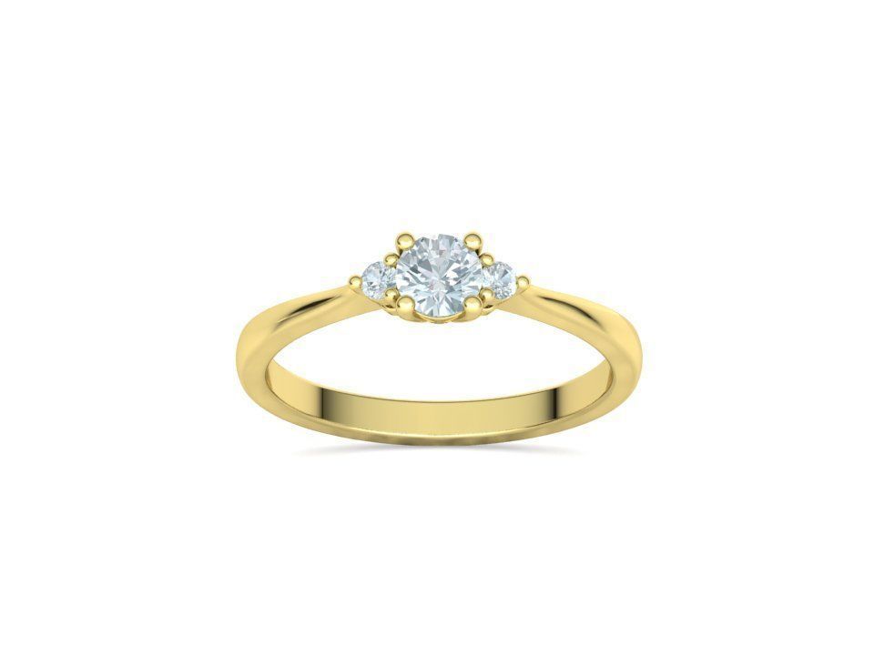 Birgit 3stone Engagement Ring  with 30 pointer stone  3D print model_23