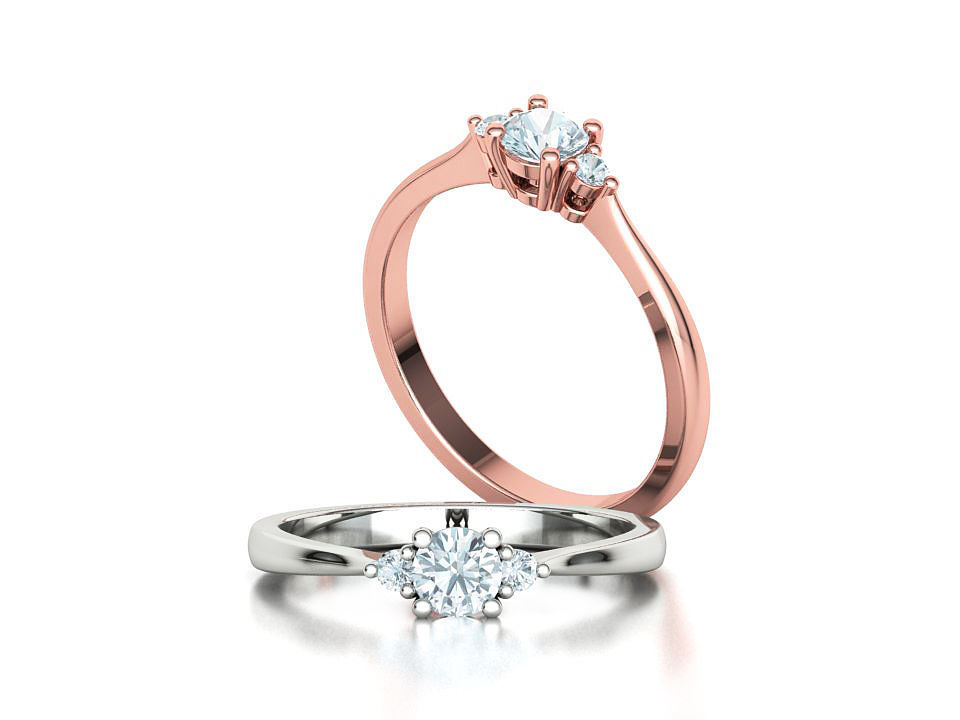 Birgit 3stone Engagement Ring  with 30 pointer stone  3D print model_2
