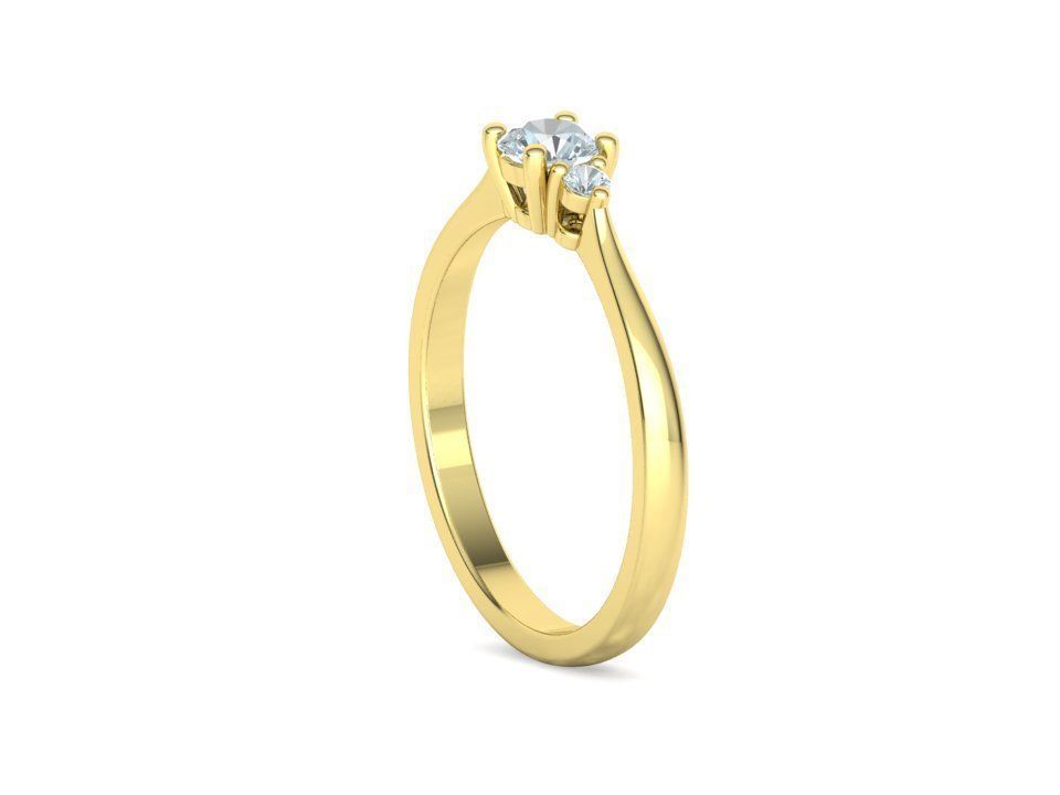Birgit 3stone Engagement Ring  with 30 pointer stone  3D print model_29