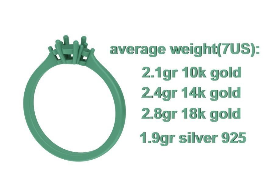 Birgit 3stone Engagement Ring  with 30 pointer stone  3D print model_12