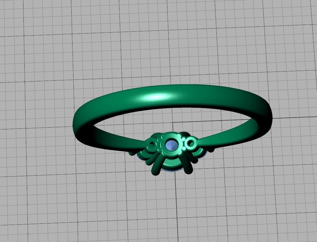 Birgit 3stone Engagement Ring  with 30 pointer stone  3D print model_20