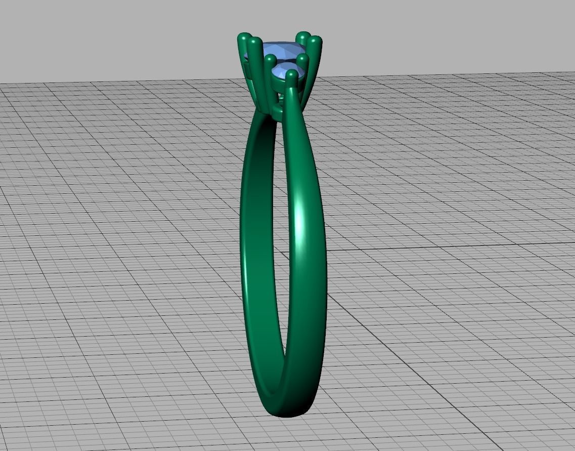 Birgit 3stone Engagement Ring  with 30 pointer stone  3D print model_21