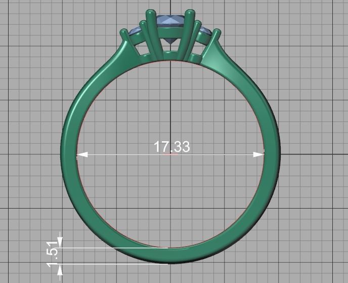 Birgit 3stone Engagement Ring  with 30 pointer stone  3D print model_15