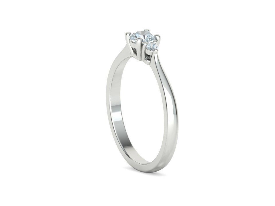 Birgit 3stone Engagement Ring  with 30 pointer stone  3D print model_30