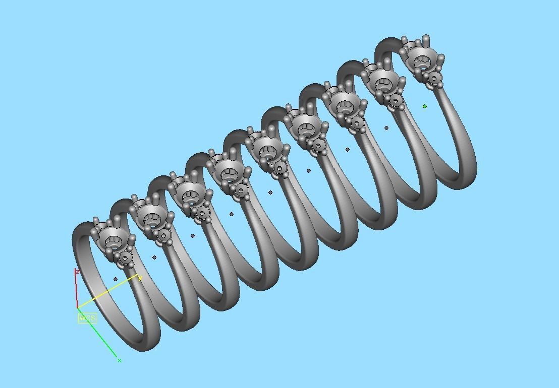 Birgit 3stone Engagement Ring  with 30 pointer stone  3D print model_14