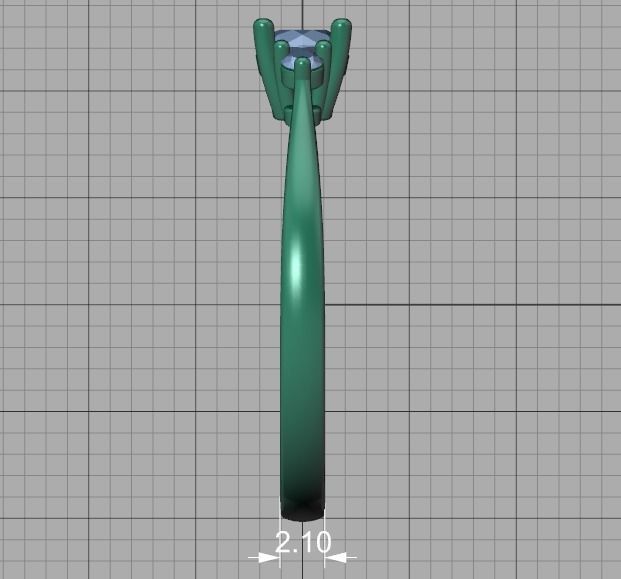 Birgit 3stone Engagement Ring  with 30 pointer stone  3D print model_16