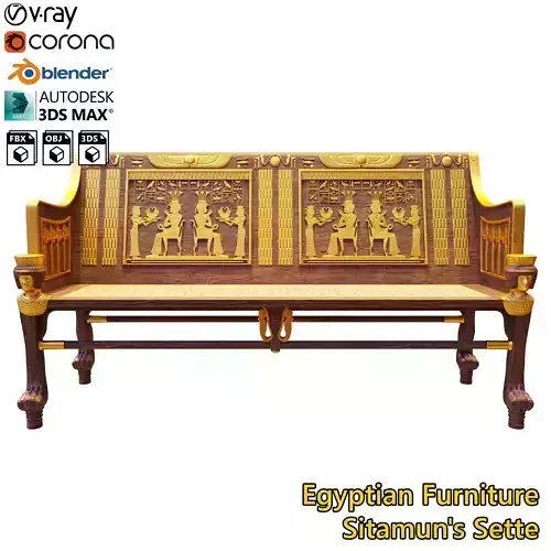 Egyptian Furniture Kit - Sitamuns Sette 3D model