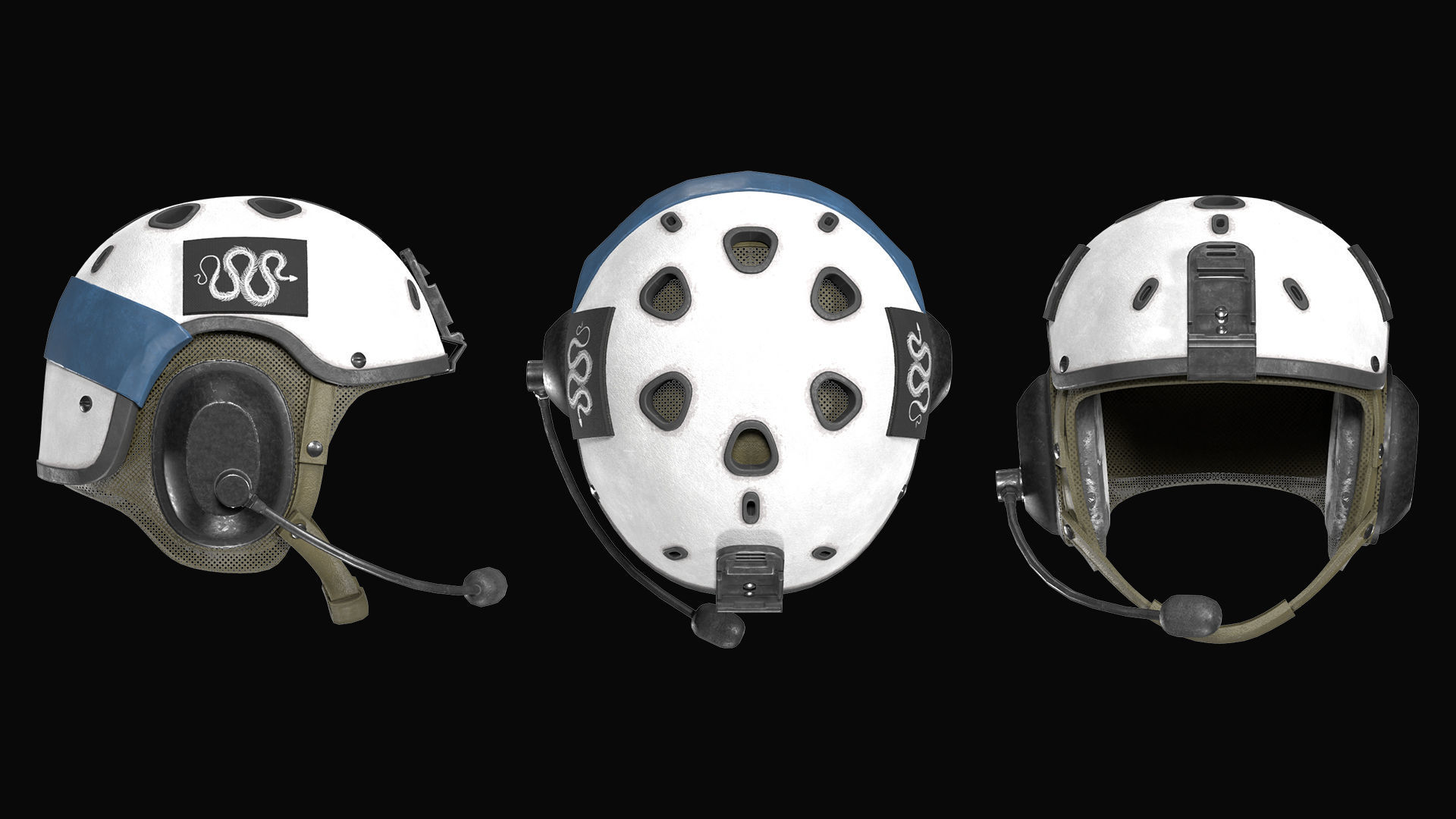 SCIFI Game Ready XOF Special Forces Helmet Low-poly 3D model_7