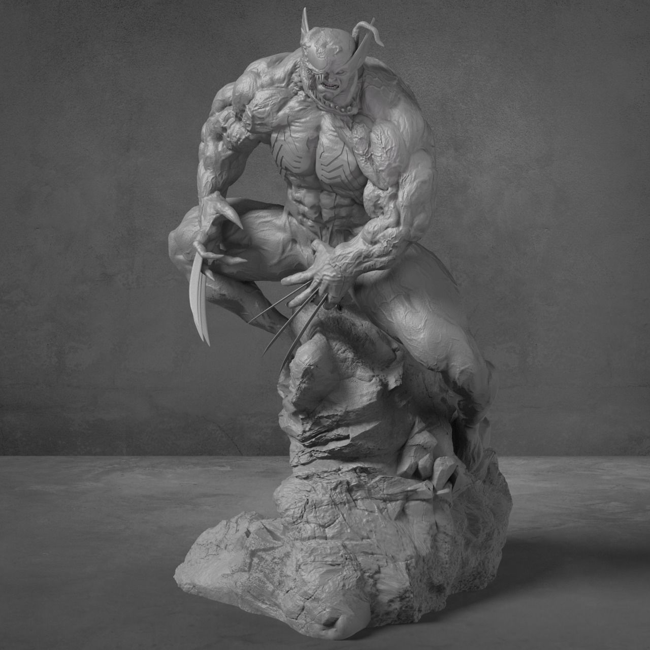 Quarter scale Venomized Wolverine 3D print model_2