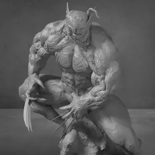 Quarter scale Venomized Wolverine 3D print model