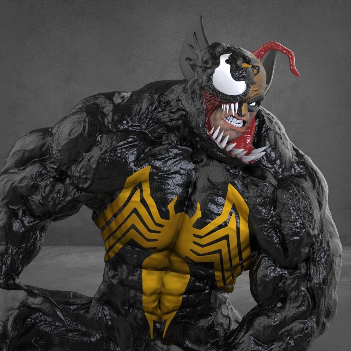 Quarter scale Venomized Wolverine 3D print model_7