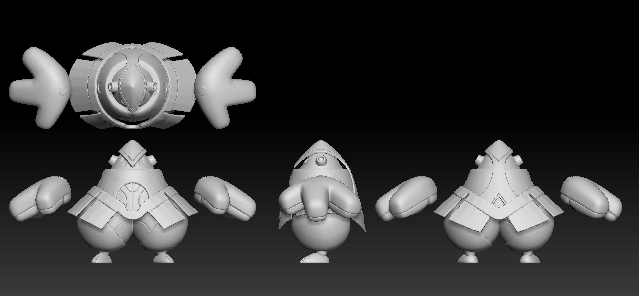 Pokemon Paradox Future Hariyama Iron Hands 3D print model_2