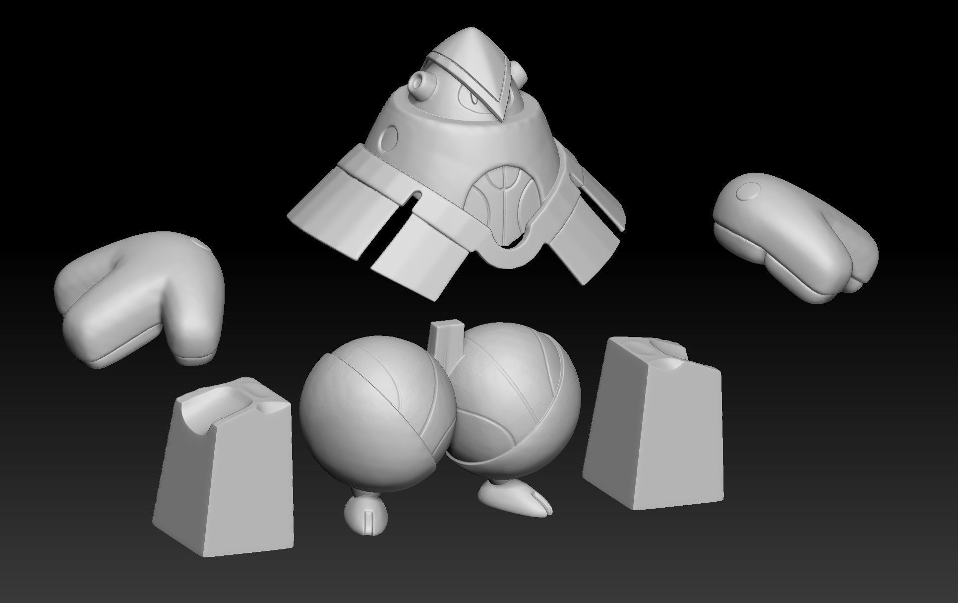 Pokemon Paradox Future Hariyama Iron Hands 3D print model_3