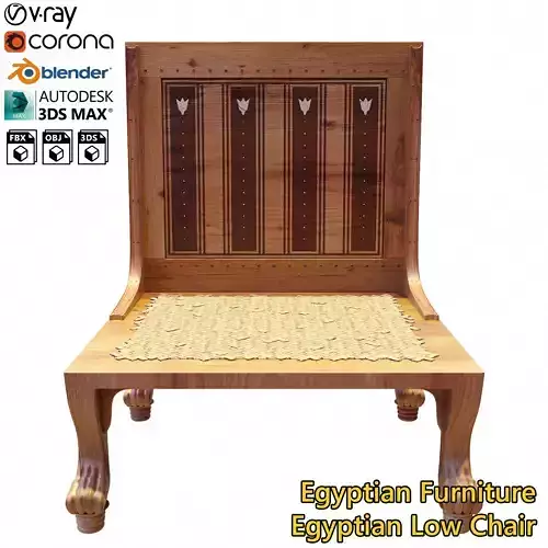 Egyptian Furniture Kit - Egyptian Low Chair 3D model