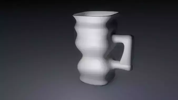 3D CHARACTER MODEL vase with handle