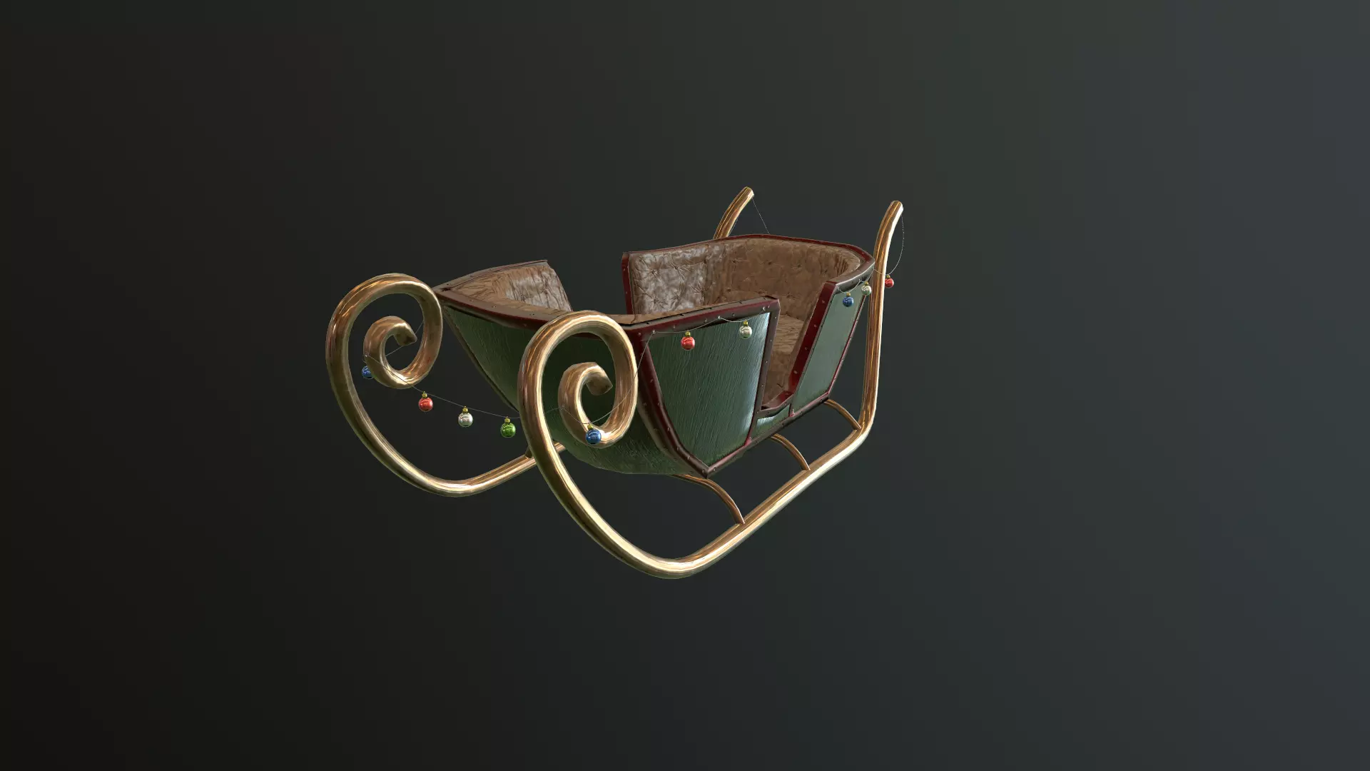 Sleigh christmas Low-poly 3D model