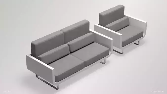 Futuristic Sofa and Armchair Set