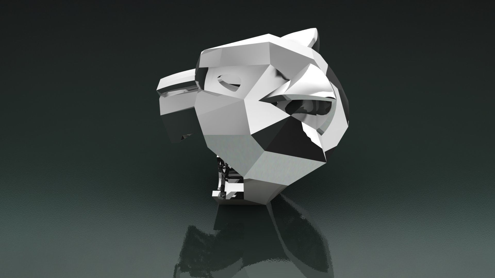 Panthera  Head Ring 3D print model_1