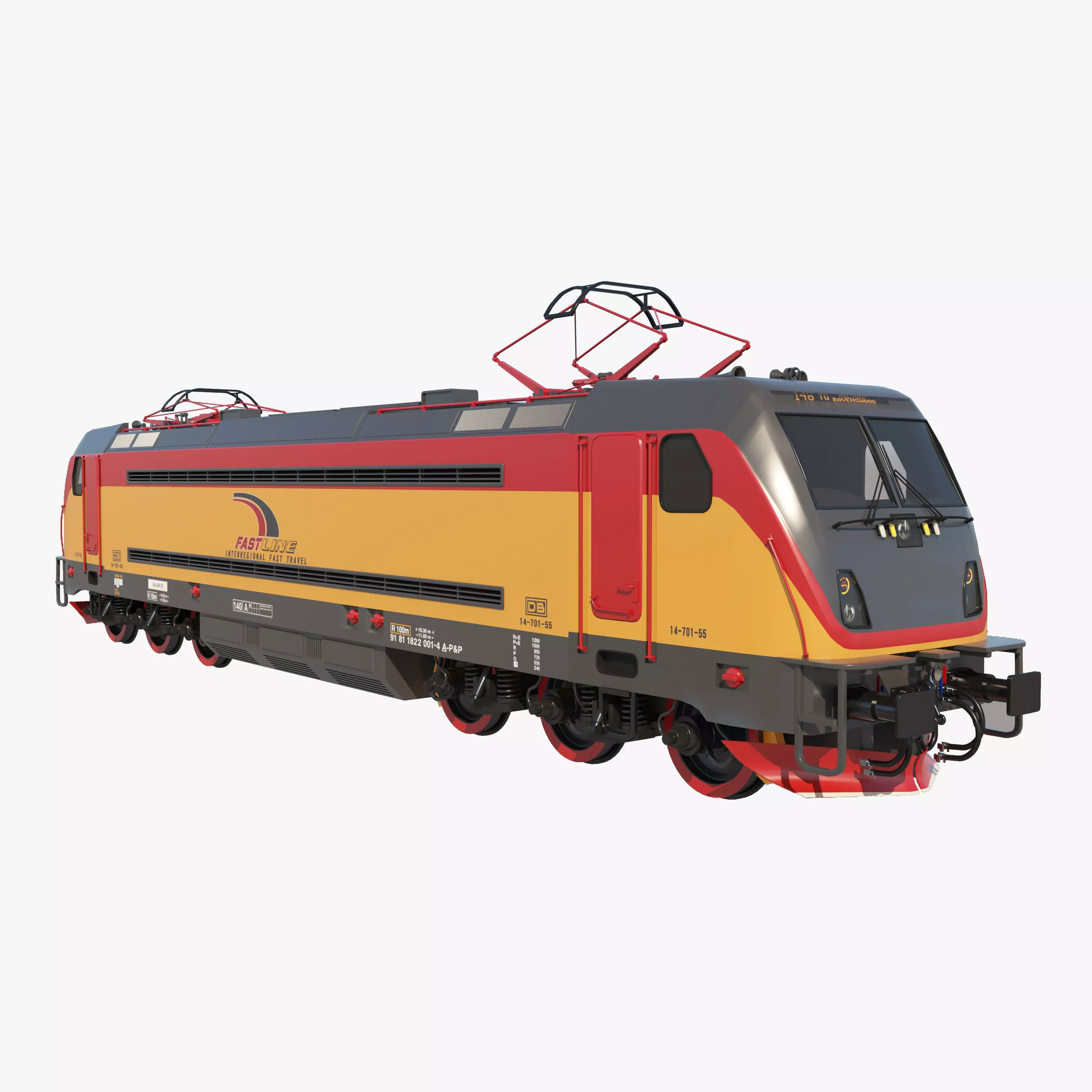 Electric locomotive 3D model_0