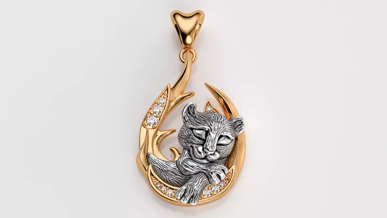 Sleeping tiger cub pendant Free 3D print model