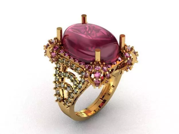 Cabochon Ring 3D print model_0