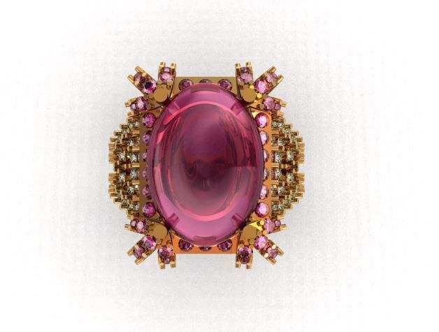 Cabochon Ring 3D print model_1