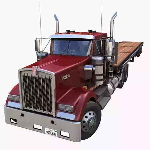 Kenworth  W900L flatbed trailer