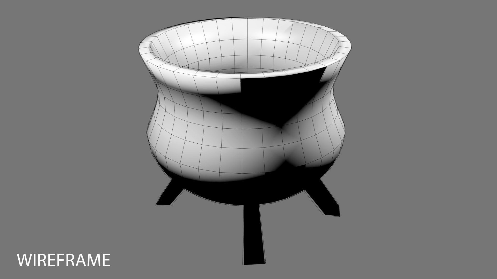 Cauldron 2 vase 3D model_3