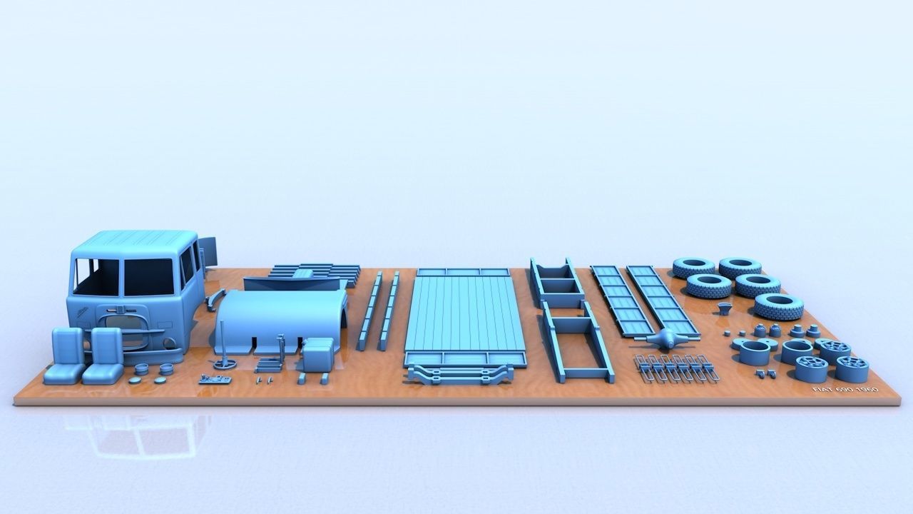 Fiat 682 1960 3D print model_12