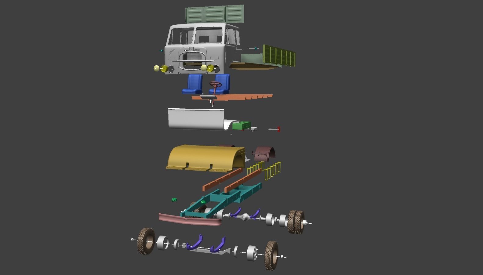 Fiat 682 1960 3D print model_10