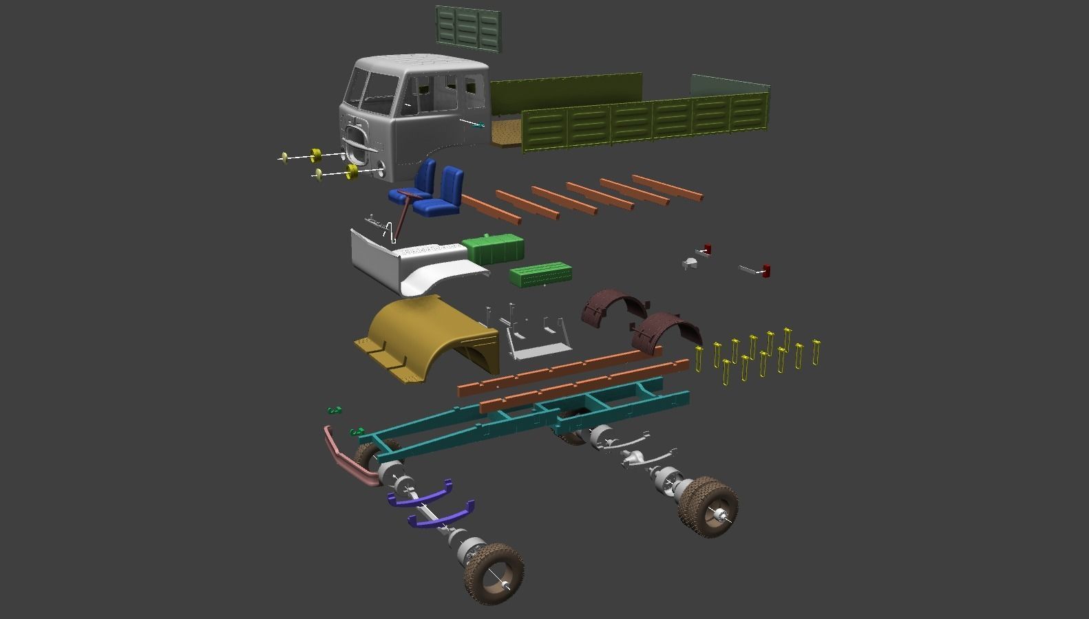 Fiat 682 1960 3D print model_9