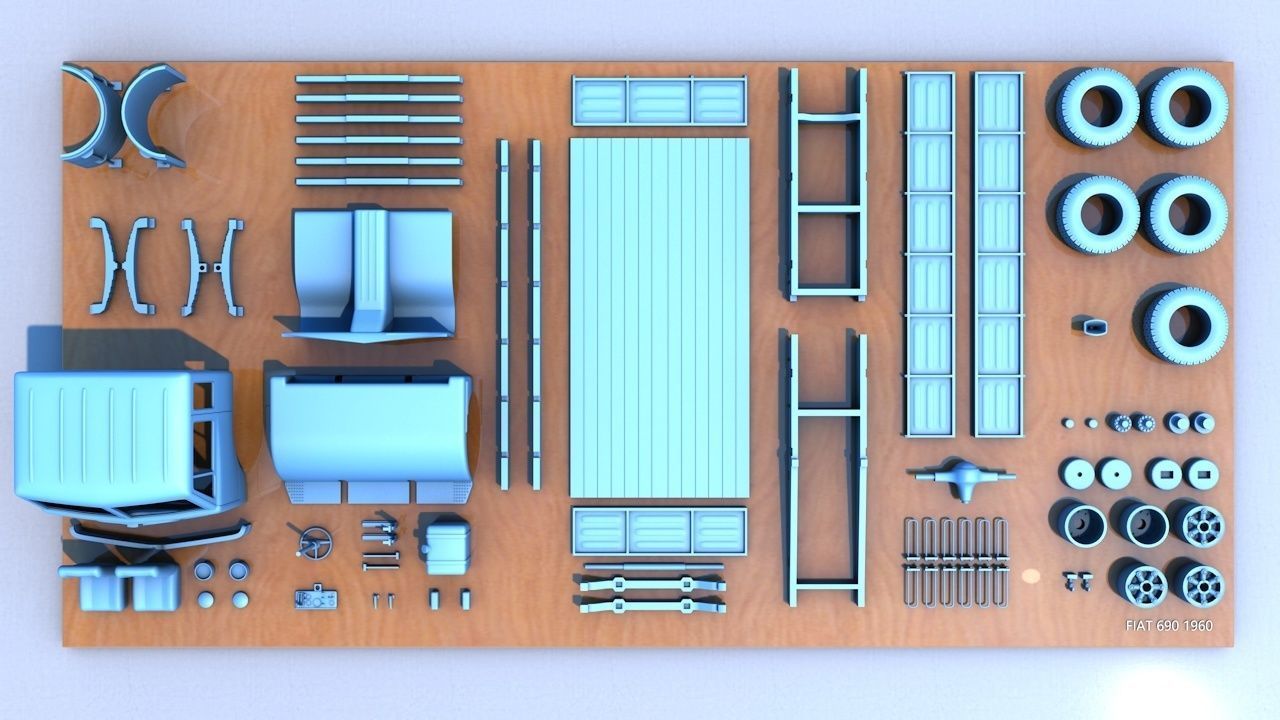 Fiat 682 1960 3D print model_14
