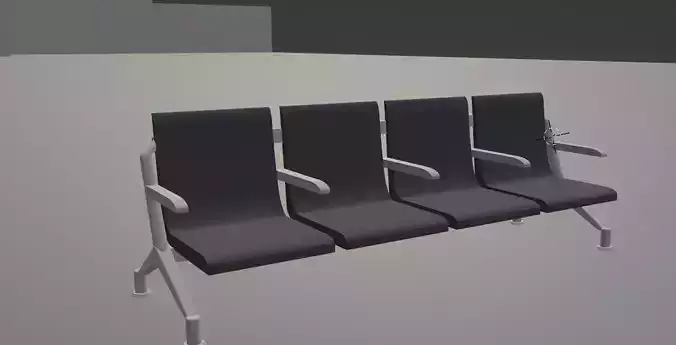 Airport LowPoly bench in