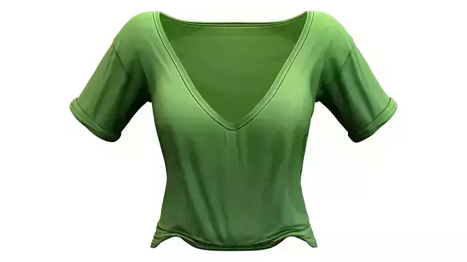Lush Forest Green Loose Front Tucked In Top