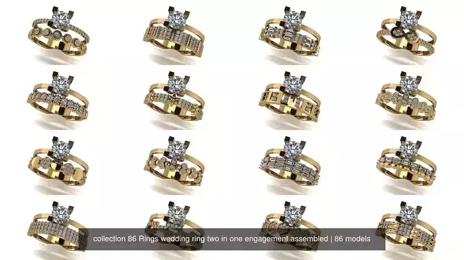 collection 86 Rings wedding ring two in one engagement assembled 