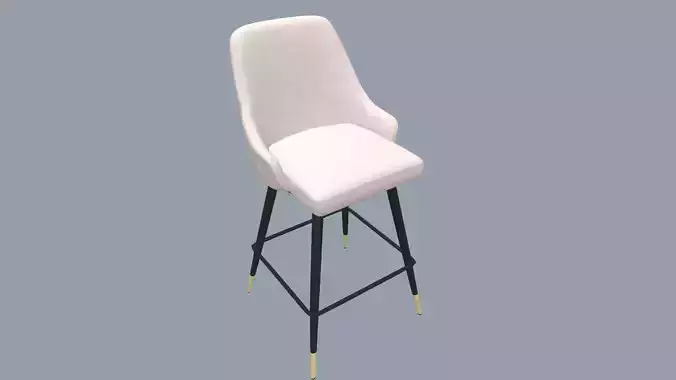 Chair 3D Model bar stool with gold legs