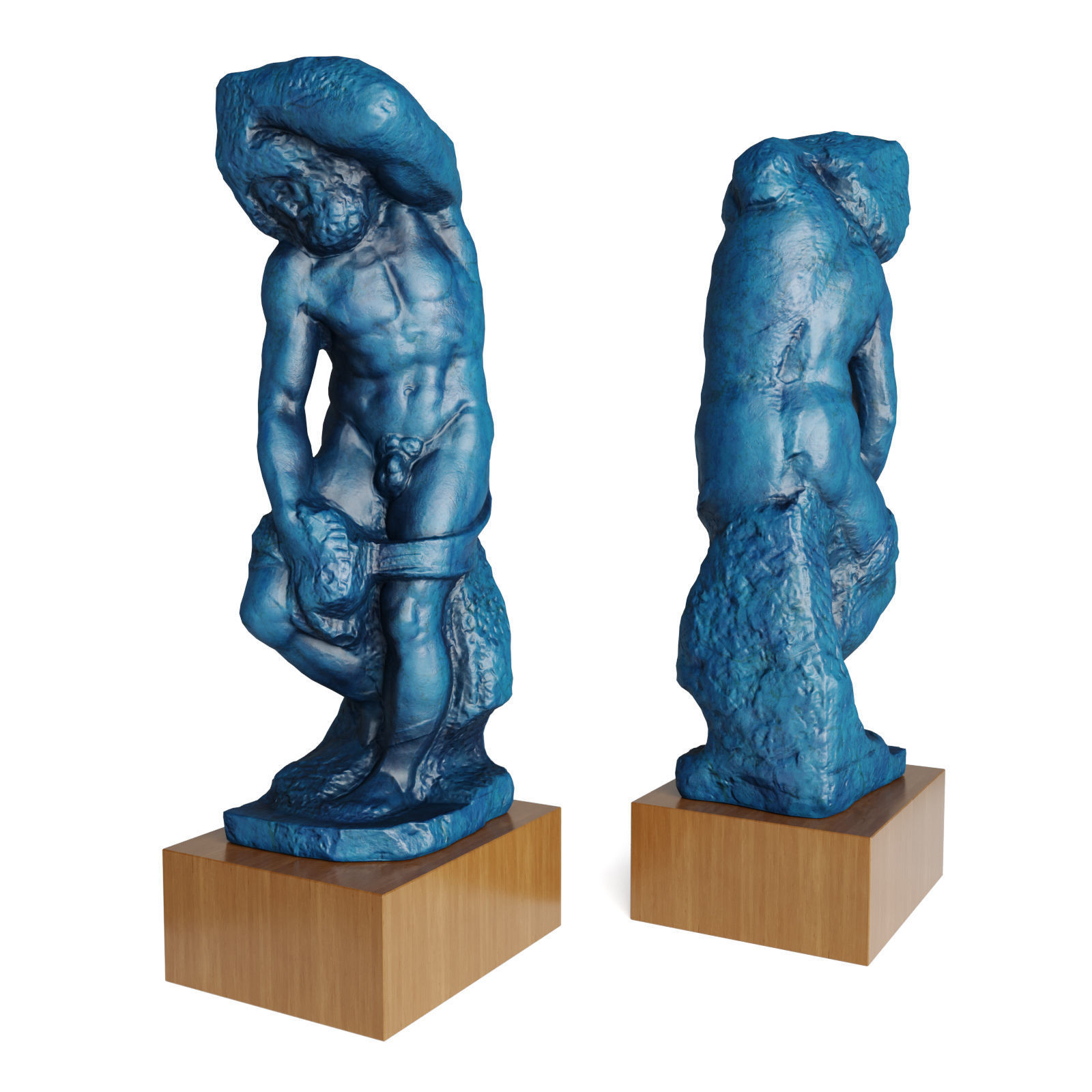 Roman slave sculpture Low-poly 3D model_2