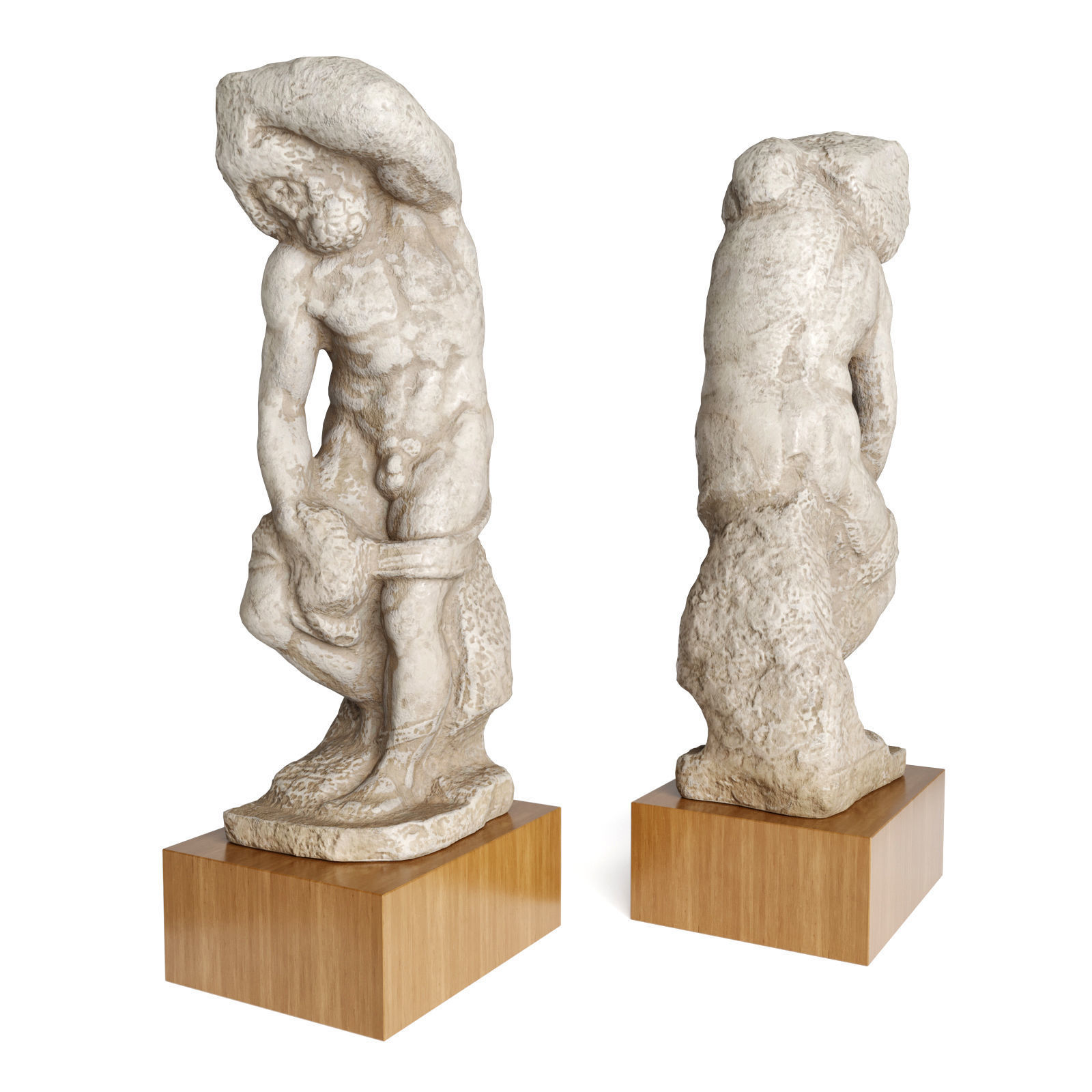 Roman slave sculpture Low-poly 3D model_1