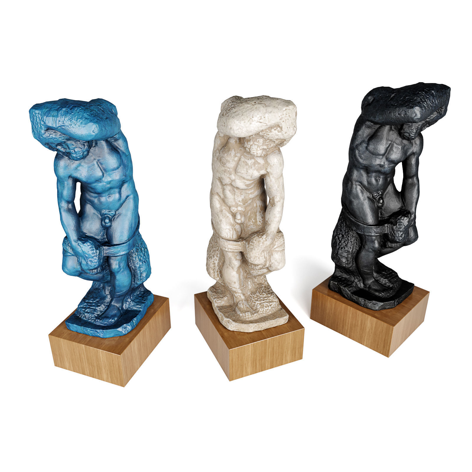 Roman slave sculpture Low-poly 3D model_4