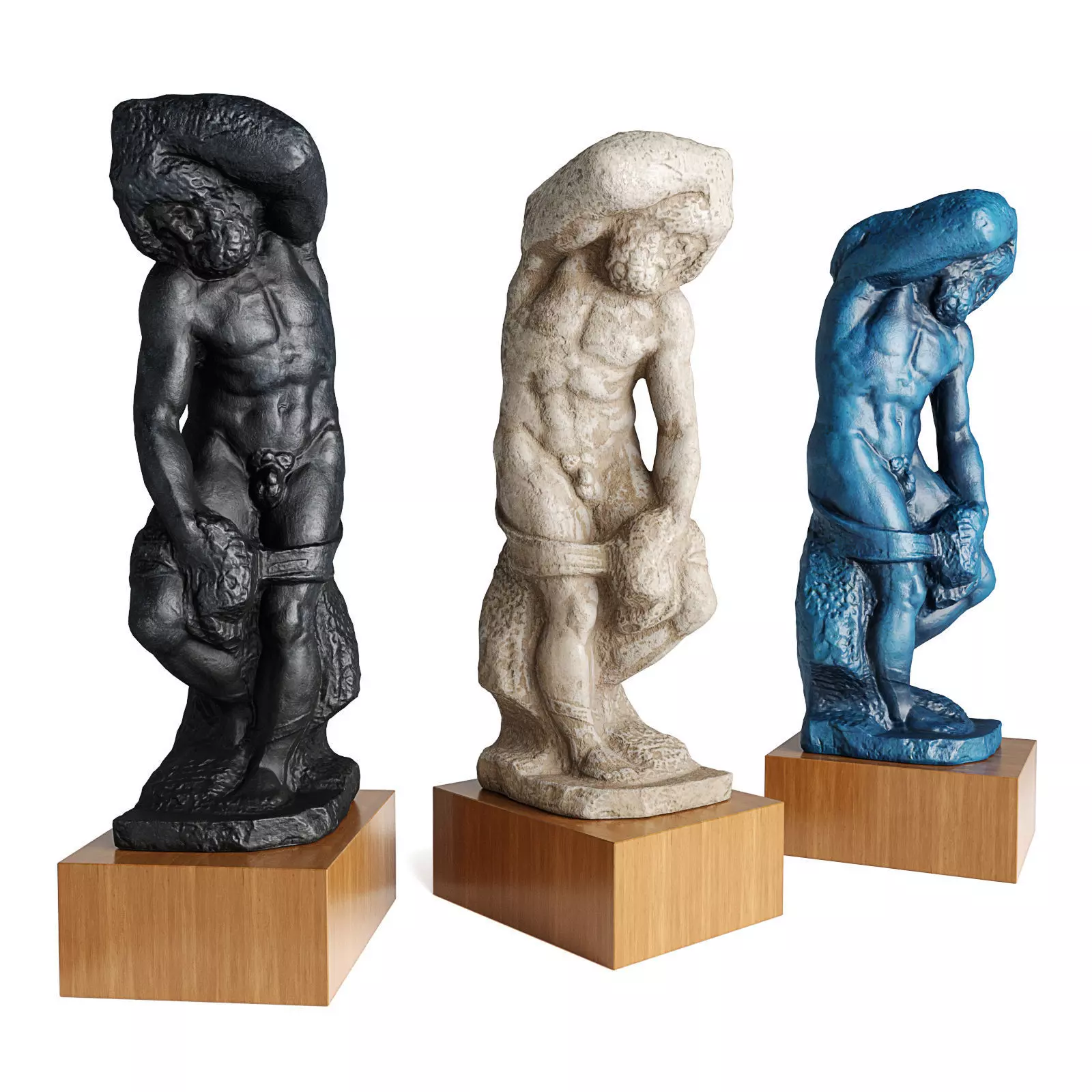 Roman slave sculpture Low-poly 3D model_0