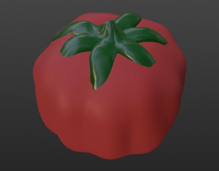 Tomato Low-poly 3D model_1