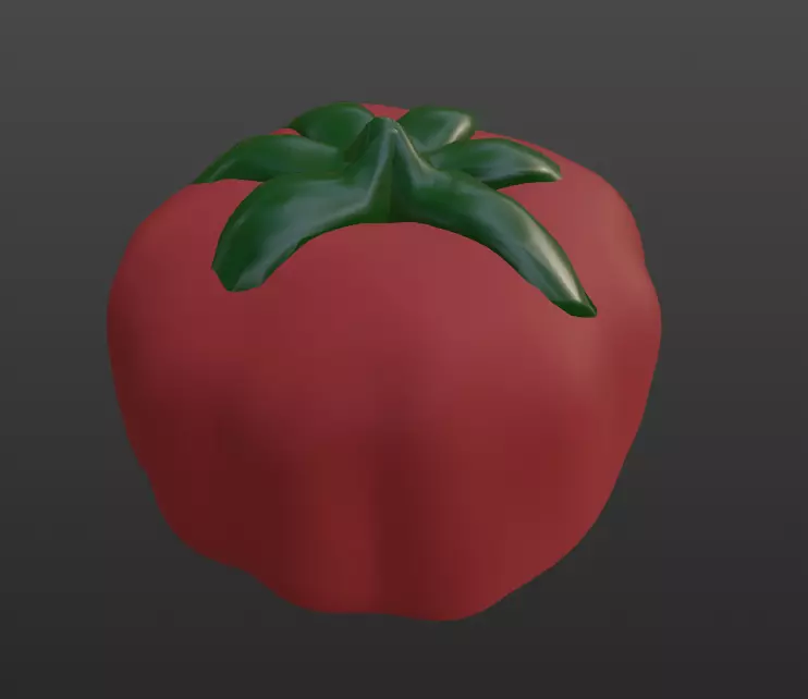 Tomato Low-poly 3D model_0