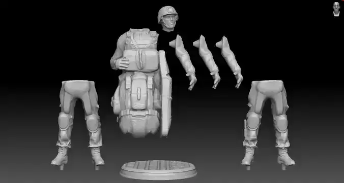 US Army Paratrooper 3d Print Kit 3D print model