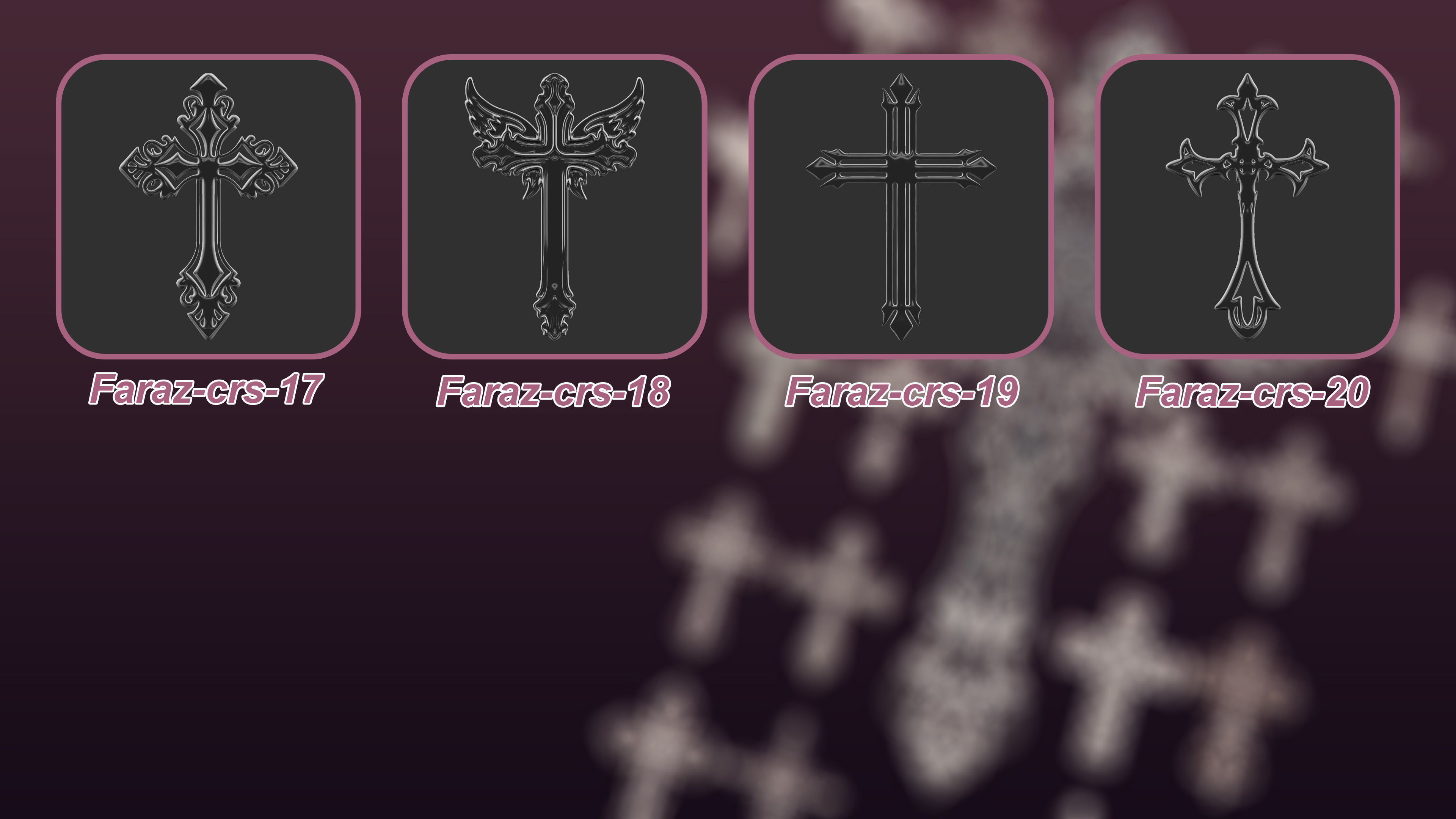 20 Christian cross 3D Model alpha and brush  3D model_4