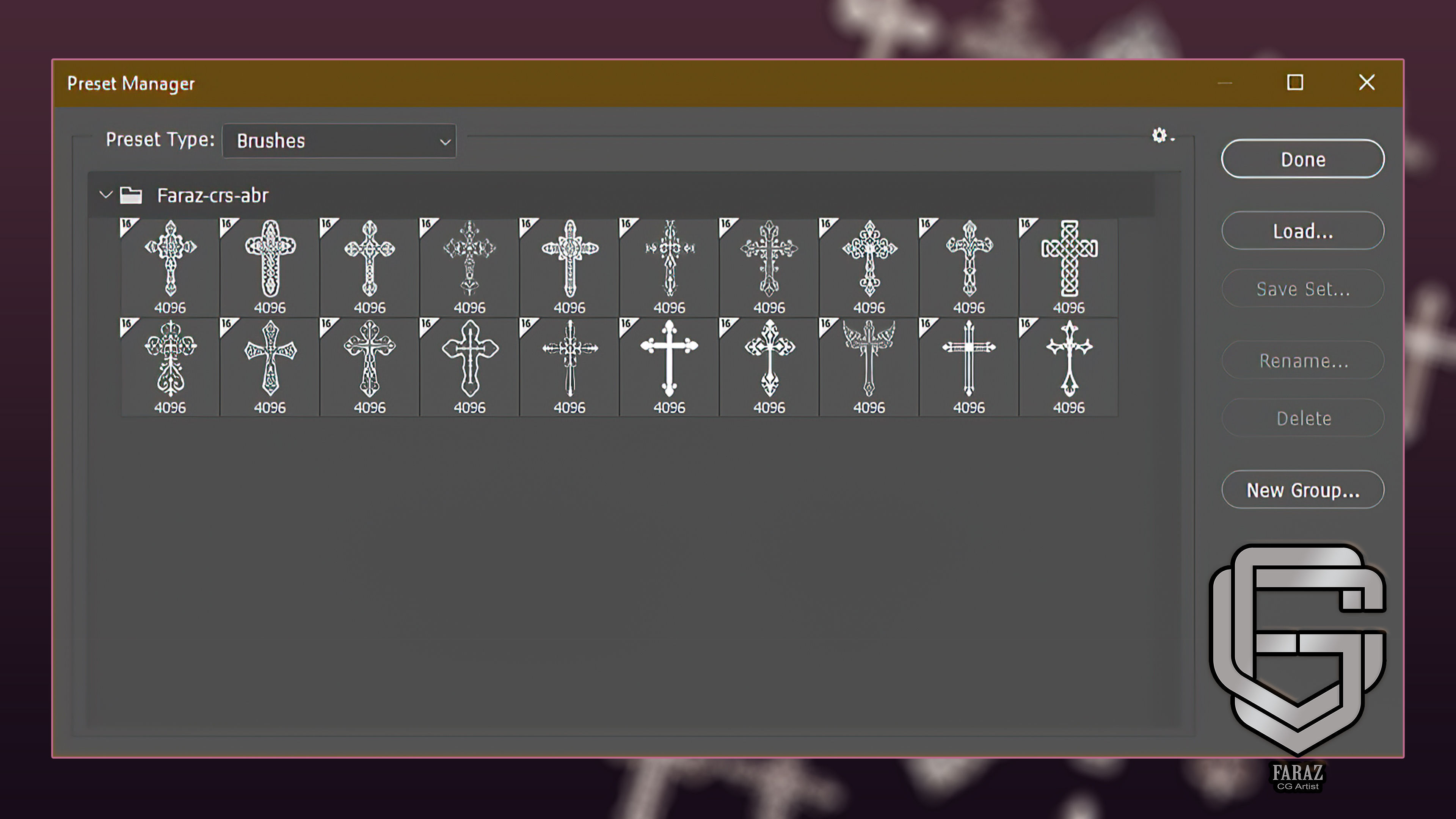 20 Christian cross 3D Model alpha and brush  3D model_6