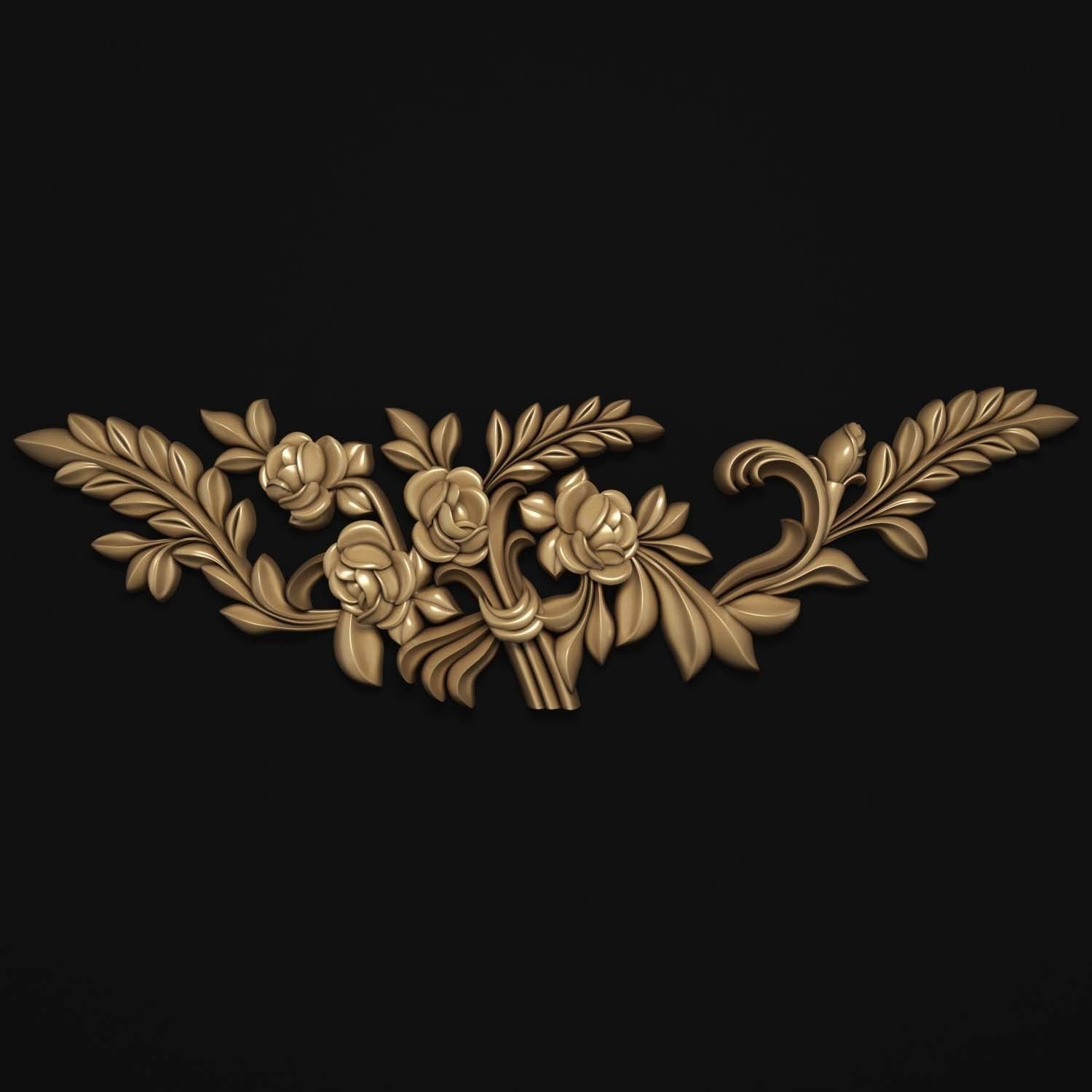 decorative ornate gold logo 3D model_40