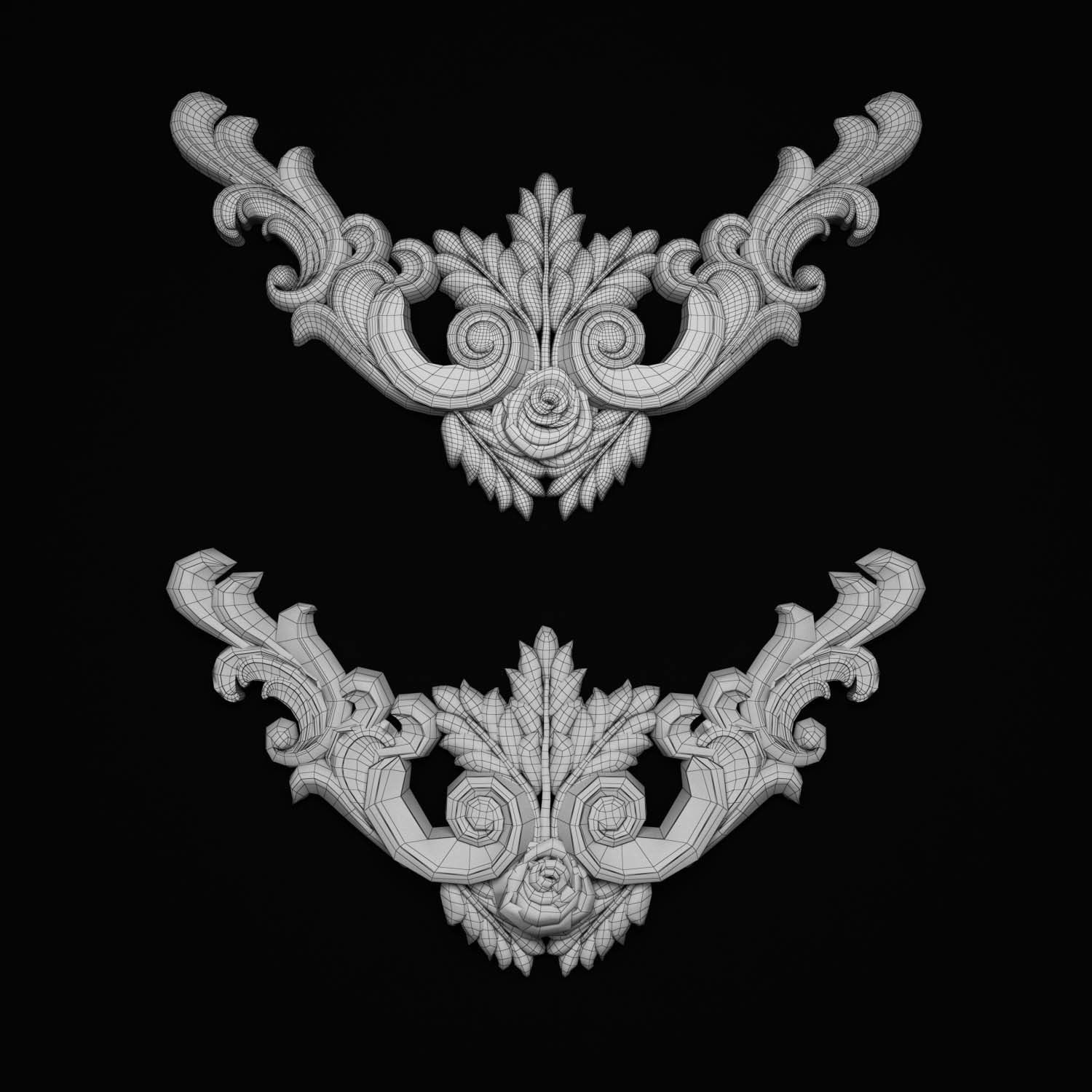 decorative ornate gold logo 3D model_70