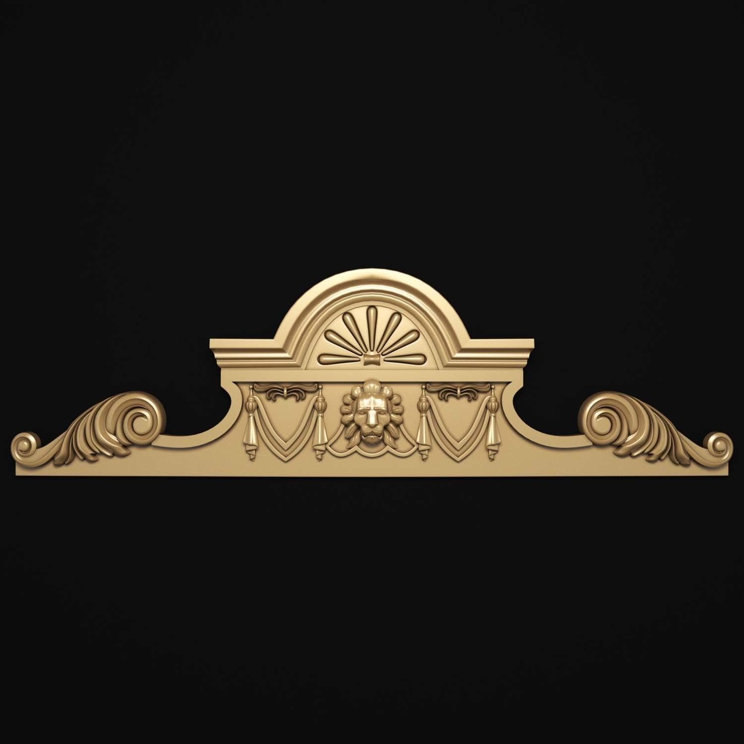 decorative ornate gold logo 3D model_46