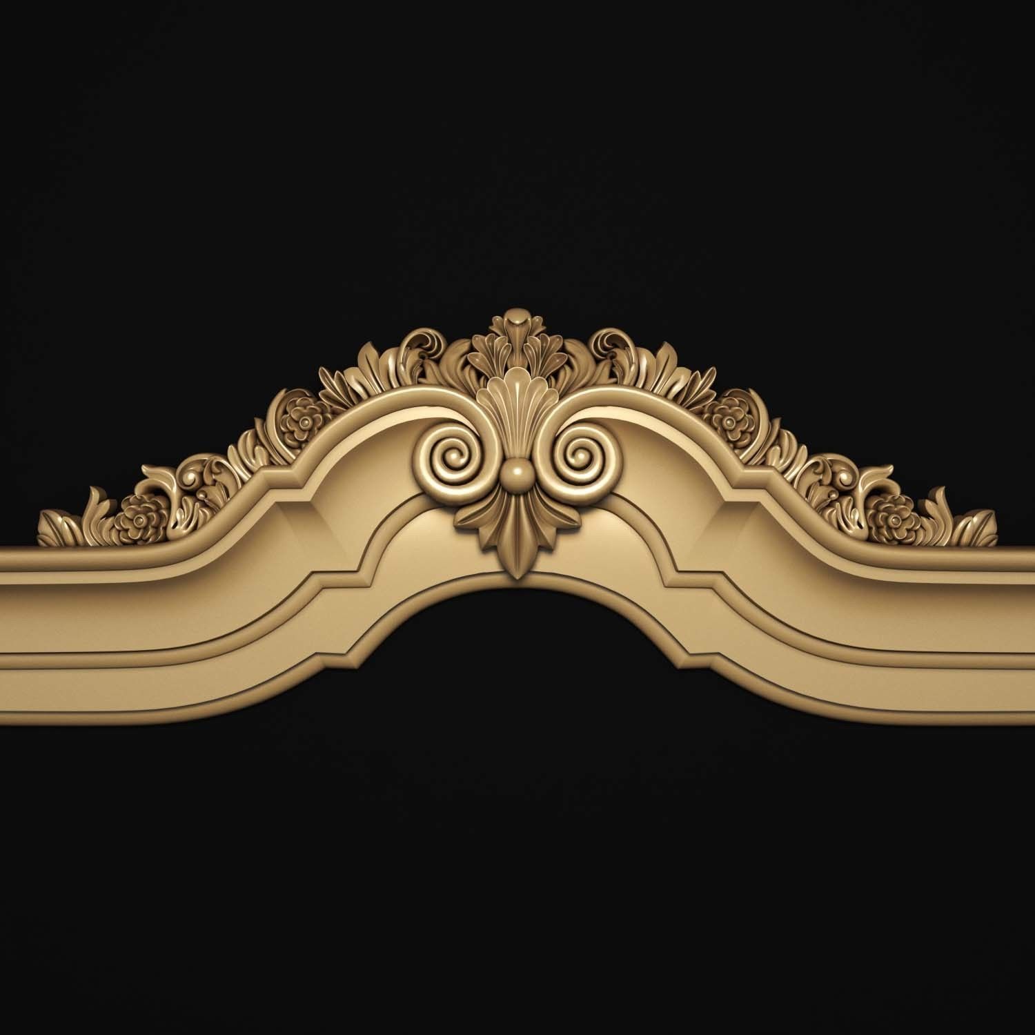 decorative ornate gold logo 3D model_52